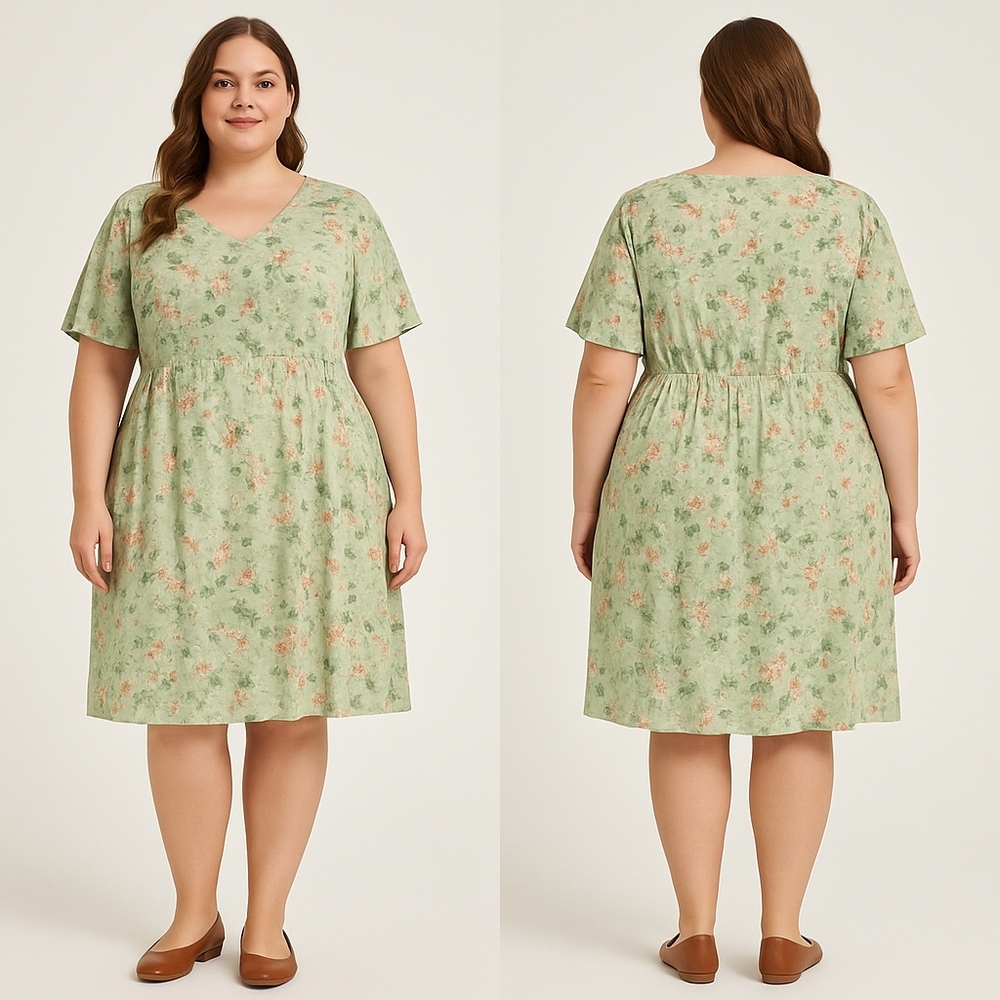 Size XL Sage Floral Dress NEW Cottagecore Ditsy Feminine